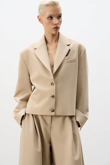 Cropped polyviscose jacket - BRUSNIKA Women Clothes