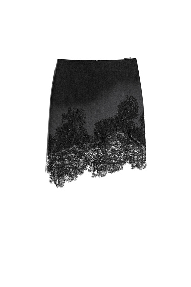 Mini denim skirt with lace and sequins - BRUSNIKA Women Clothes