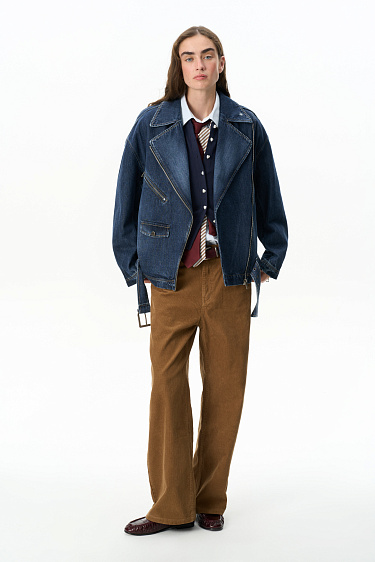 Denim biker jacket - BRUSNIKA Women Clothes