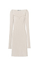 Mini dress with a curly neckline - BRUSNIKA. Women clothes