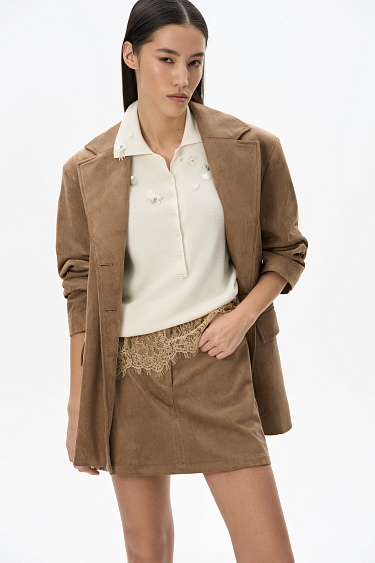 Sequined Polo Shirt - BRUSNIKA Women Clothes