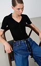 bodysuit with short sleeves and a turn‑down collar - BRUSNIKA. Women clothes
