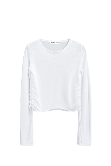 Long sleeve top with drawstring - BRUSNIKA Women Clothes