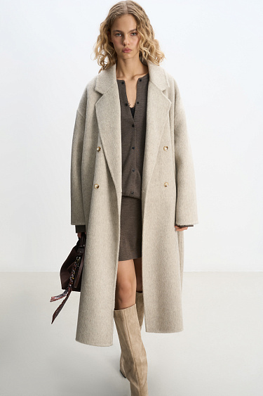 Double-breasted wool coat - BRUSNIKA Women Clothes