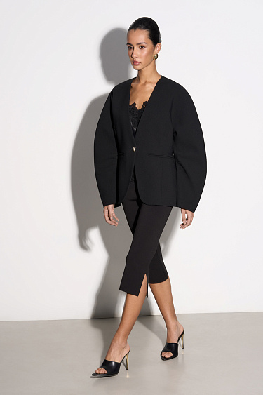 Viscose jacket with voluminous sleeves - BRUSNIKA Women Clothes