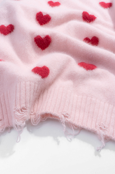 Fox down jumper with heart-shaped print - BRUSNIKA Women Clothes