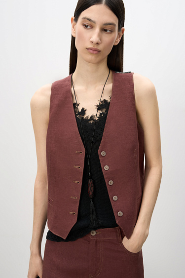 False pockets vest - BRUSNIKA Women Clothes
