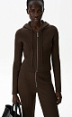Rib knit cardigan with zipper - BRUSNIKA. Women clothes
