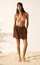 Mini skirt made of 100% linen - BRUSNIKA. Women clothes