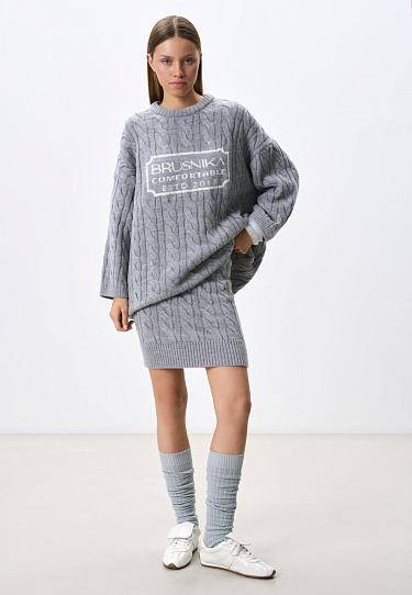 Knitted skirt with braids - BRUSNIKA Women Clothes
