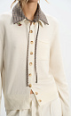 cashmere cardigan with a polo collar - BRUSNIKA. Women clothes