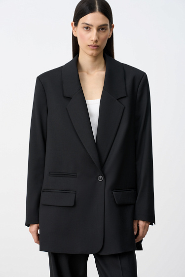 Basic side slits blazer - BRUSNIKA Women Clothes