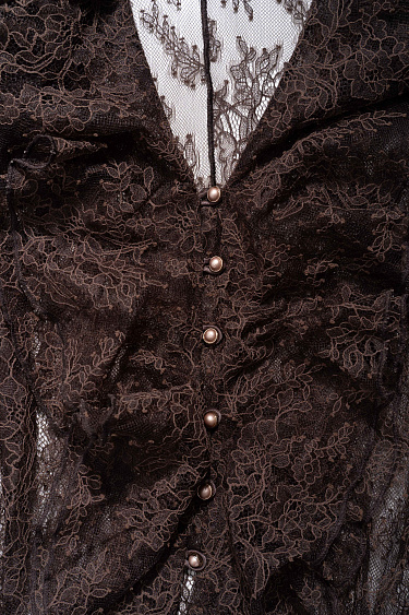 Blouse with lace frill - BRUSNIKA Women Clothes