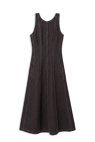 Denim Maxi Dress - BRUSNIKA Women Clothes