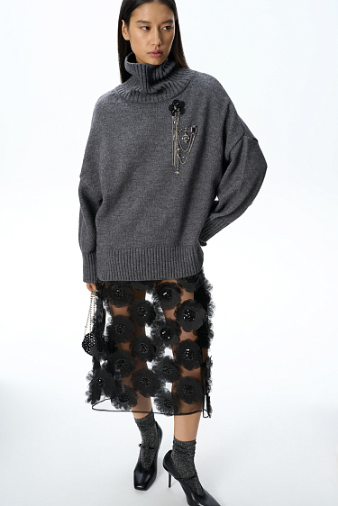Voluminous alpaca wool jumper - BRUSNIKA Women Clothes