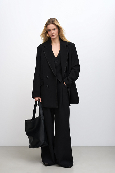 Wide trousers with stitching details - BRUSNIKA Women Clothes