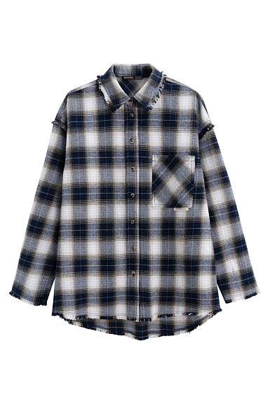 100% cotton plaid shirt - BRUSNIKA Women Clothes