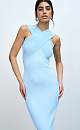 Midi dress with crossed neckline - BRUSNIKA. Women clothes