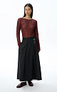 Midi skirt with diagonal pleats - BRUSNIKA. Women clothes