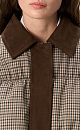 Plaid down jacket with a turn-down collar - BRUSNIKA. Women clothes