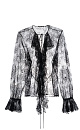 Blouse with lace frill - BRUSNIKA. Women clothes