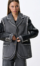 Denim jacket with eco-leather details - BRUSNIKA. Women clothes