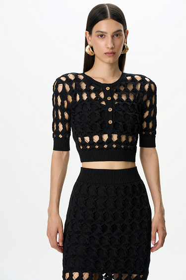 Large openwork weave top - BRUSNIKA Women Clothes