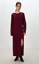 Knitted cashmere and wool dress with slit - BRUSNIKA. Women clothes