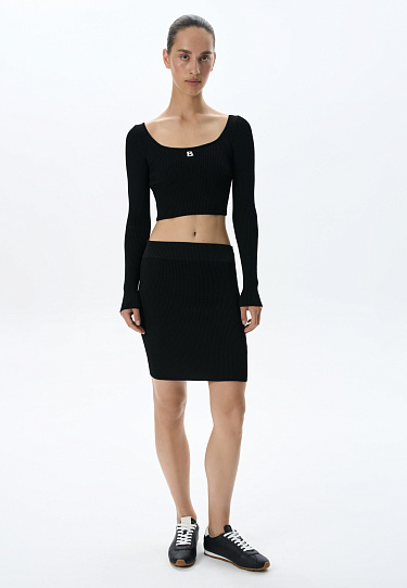 Knitted viscose mini skirt - BRUSNIKA Women Clothes