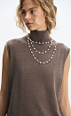 Knitted vest with a high collar - BRUSNIKA. Women clothes