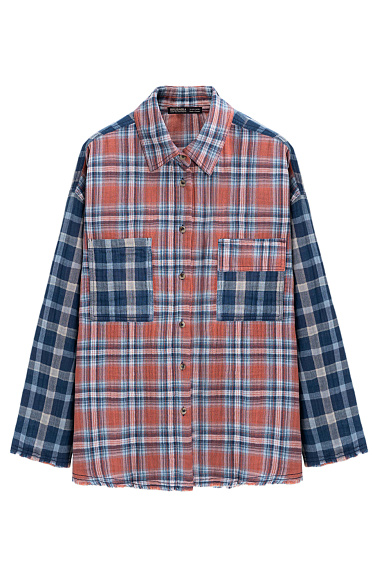100% cotton plaid shirt - BRUSNIKA Women Clothes