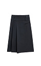Midi skirt with two pleats and a double belt - BRUSNIKA. Women clothes