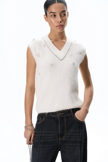 alpaca wool vest with sequins - BRUSNIKA Women Clothes