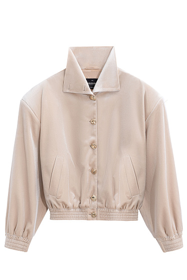 Woolen bomber jacket with a stand collar - BRUSNIKA Women Clothes