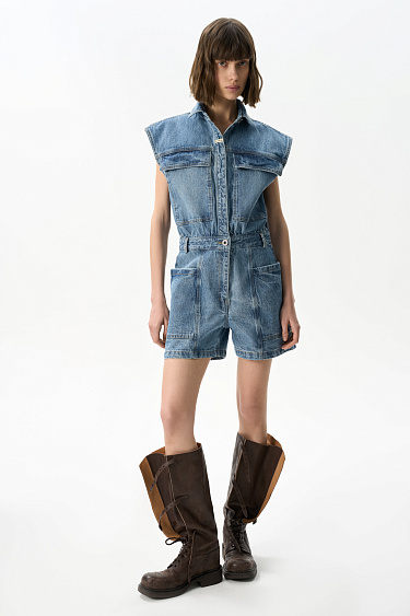 Denim overall with large pockets - BRUSNIKA Women Clothes