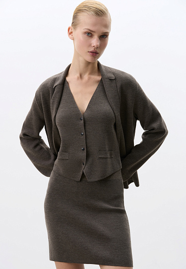 Knitted mini skirt with side closure - BRUSNIKA Women Clothes