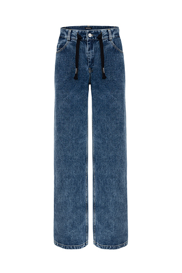 Wide leg jeans with drawstring - BRUSNIKA Women Clothes