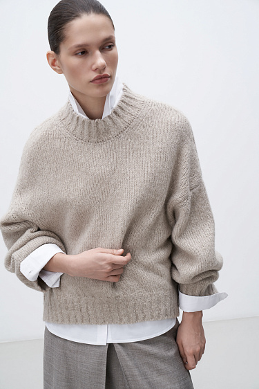 Voluminous alpaca wool jumper - BRUSNIKA Women Clothes