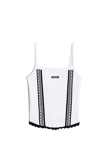 Top with stripes and lace - BRUSNIKA Women Clothes