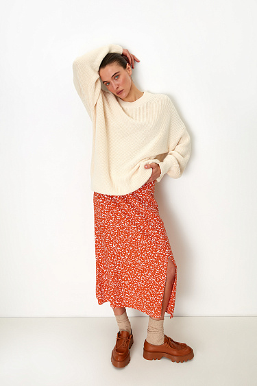 Printed skirt with slit - BRUSNIKA Women Clothes