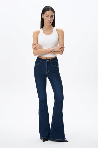 High-waisted bell-bottom jeans - BRUSNIKA Women Clothes
