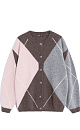 Fox-fur cardigan with an Argyle pattern - BRUSNIKA. Women clothes