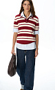 Striped viscose polo - BRUSNIKA. Women clothes