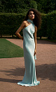 Satin dress with a scarf - BRUSNIKA. Women clothes