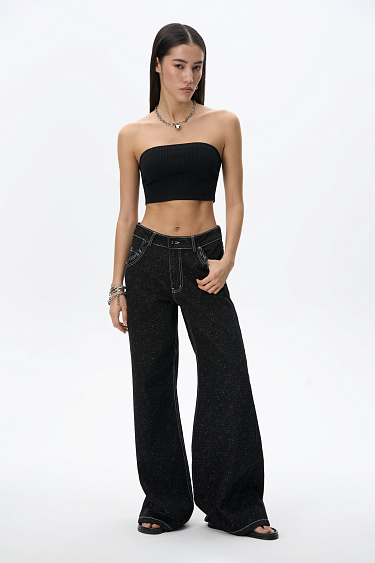 Straight jeans with fringes - BRUSNIKA Women Clothes
