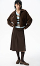 Midi skirt with two pleats and a double belt - BRUSNIKA. Women clothes