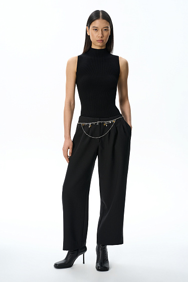 knitted viscose top with a high neck - BRUSNIKA Women Clothes