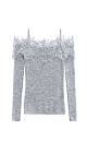 Merino wool longsleeve with lace - BRUSNIKA. Women clothes