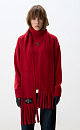 Ribbed scarf with fringe - BRUSNIKA. Women clothes