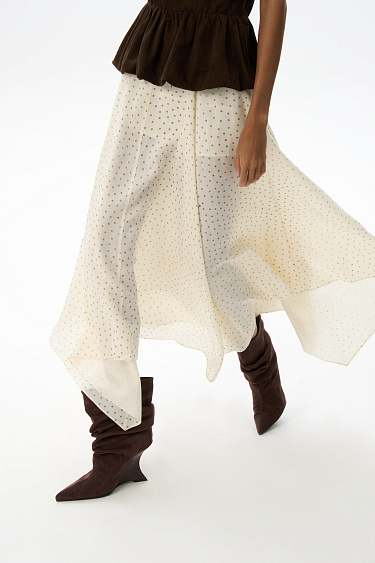 Polka dot tencel skirt - BRUSNIKA Women Clothes